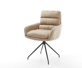 Abelia-Flex otočná stolička s podrúčkami béžová vintage krížová