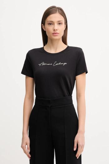 Bavlnené tričko Armani Exchange dámske, čierna farba, XW000839 AF10356