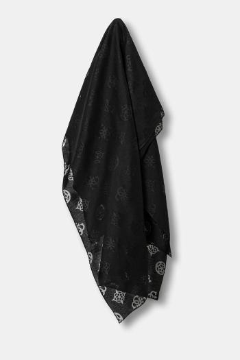 Šál Guess dámsky, čierna farba, vzorovaný, AW5151 COT03