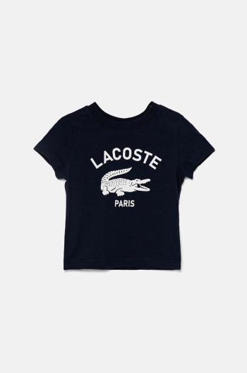 Detské bavlnené tričko Lacoste tmavomodrá farba, s potlačou, TJ3003