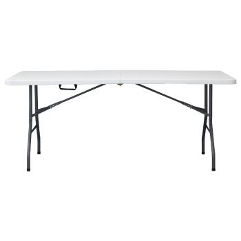 Autronic Záhradný stôl, kov, plast, biely, AZ-K1002 WT
