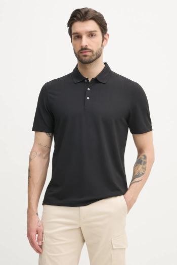 Polo tričko Calvin Klein pánske, čierna farba, jednofarebné, LV04LB220G