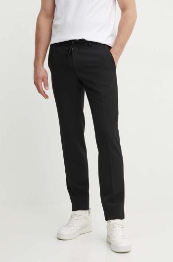 Nohavice Karl Lagerfeld pánske, čierna farba, rovné, 543002.255056