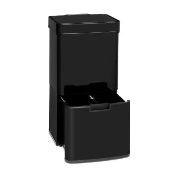 Klarstein Touchless Black Stainless Steel, odpadkový kôš, senzor, 72 l, čierny