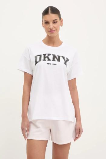 Bavlnené tričko Dkny dámske, biela farba, DP5T1224