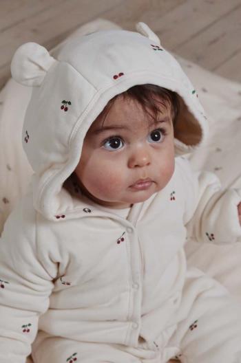 Detské bavlnené dupačky Konges Sløjd NEWBORN ONESIE WITH HOOD