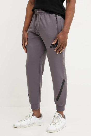 Tepláky adidas Z.N.E. pánske, fialová farba, s potlačou, JC5496