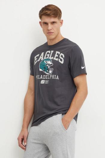 Bavlnené tričko Nike Philadelphia Eagles pánske, šedá farba, s potlačou, N199-06F-86-5F1