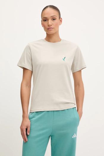Bavlnené tričko adidas Tiro dámske, béžová farba, JM4358