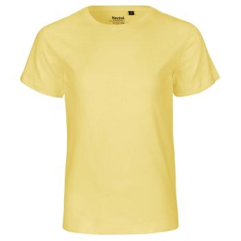 Neutral Dětské tričko s krátkým rukávem z organické Fairtrade bavlny - Dusty yellow | 140/146