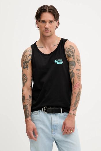 Bavlnený top Tommy Jeans čierna farba, DM0DM21783