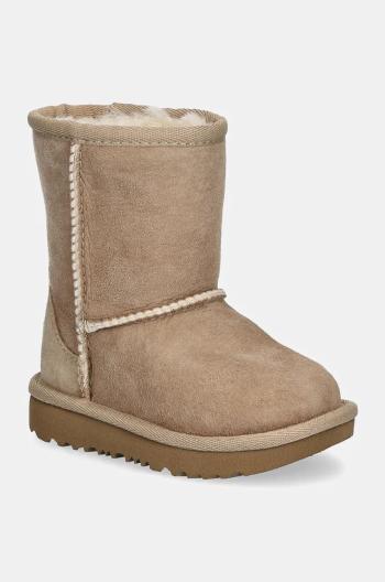Detské semišové snehule UGG T CLASSIC II béžová farba
