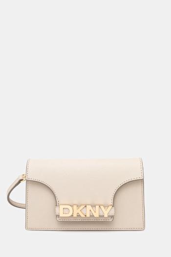 Kožená kabelka Dkny béžová farba, R435OG58