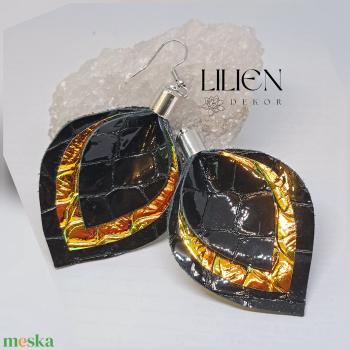 BLACK DROPS fülbevaló,bőr fülbevaló