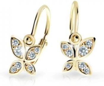 Cutie Jewellery Detské náušnice zo žltého zlata Motýliky C2259-10-X-1 biela