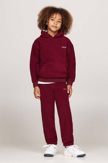 Detské tepláky Tommy Hilfiger U POLAR FLEECE SWEATPANTS bordová farba, jednofarebné, KS0KS00583