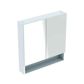 GEBERIT - Selnova Square Zrkadlová skrinka 85x59x18 cm, 2 dvierka, lesklá biela 501.264.00.1
