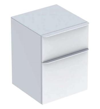 GEBERIT - Smyle Square Bočný skrinka, 2 zásuvky, lesklá biela 500.357.00.1