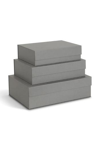 Sada úložných krabíc Bigso Box of Sweden 3-pak šedá farba