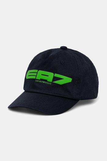 Bavlnená šiltovka EA7 Emporio Armani tmavomodrá farba, s potlačou, AF13644.7X000053