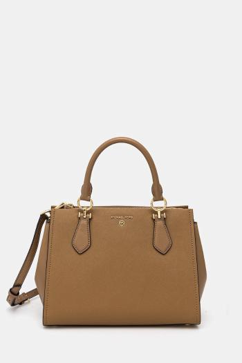 Kožená kabelka MICHAEL Michael Kors béžová farba