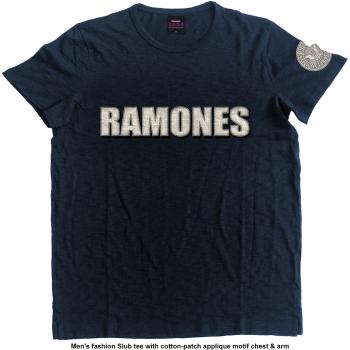 Ramones tričko Logo & Presidential Seal Modrá M