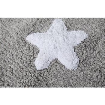Bio kusový, ručne tkaný Stars Grey-White 120 × 160 cm (264907-75077)