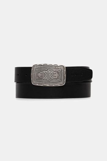 Kožený opasok Levi's čierna farba, 002G1-0000