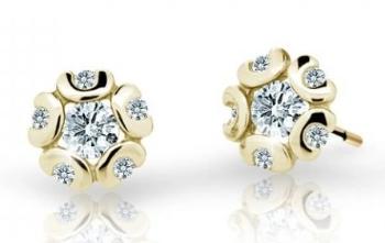 Cutie Jewellery Zlaté detské náušnice C2178-30-X-1 biela