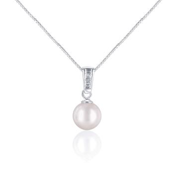 JwL Luxury Pearls Elegantný náhrdelník s morskou perlou Akoya a kryštály JL0658 (retiazka, prívesok)