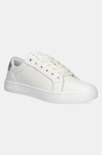 Kožené tenisky Calvin Klein Jeans CLASSIC CUPSOLE LOW OHB biela farba, YW0YW01799