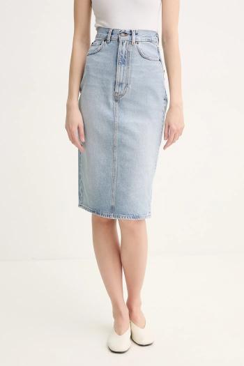 Rifľová sukňa Fiorucci Faded Heart Pocket Denim Midi Skirt midi, puzdrová, W02SPDSK295DN01DN01