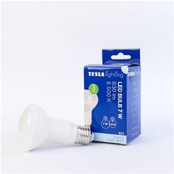 Tesla – LED žiarovka Reflektor R63, E27, 7 W, 230 V, 630 lm, 25 000 h, 6 500 K studená biela, 180 st (R6270765-1)