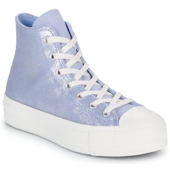 Converse  CHUCK TAYLOR ALL STAR LIFT PLATFORM SUEDE SHIMMER  Členkové tenisky Modrá