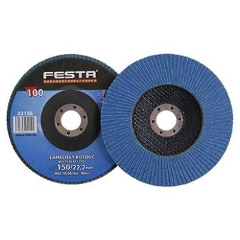 Kotouč lamelový brusný na kov a nerez O 150 x 22,23 mm, zrnitost 100, FESTA (122138)