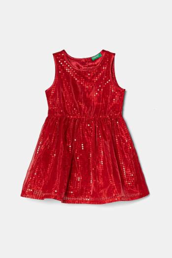 Šaty United Colors of Benetton červená farba, mini, áčkový strih, 42R4GV01Z