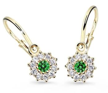 Cutie Jewellery Zlaté detské náušnice C2749-10-X-1 zelená