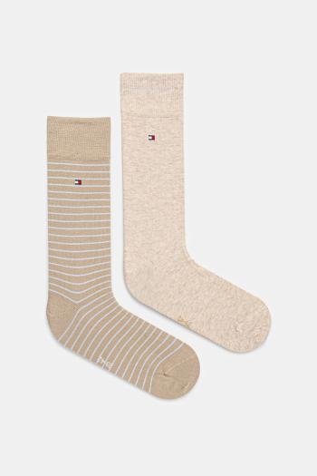 Ponožky Tommy Hilfiger 2-pak pánske, béžová farba, 100001496