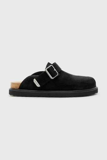 Semišové šľapky AllSaints Randal Mule čierna farba, M003FC