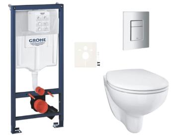 Závesný wc set do ľahkých stien / predstenová montáž GROHE Bau Ceramic SIKOGRSBAUSCP00