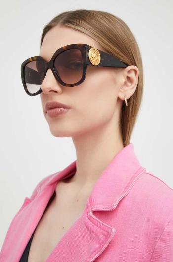 Slnečné okuliare Gucci dámske, hnedá farba, GG1407S