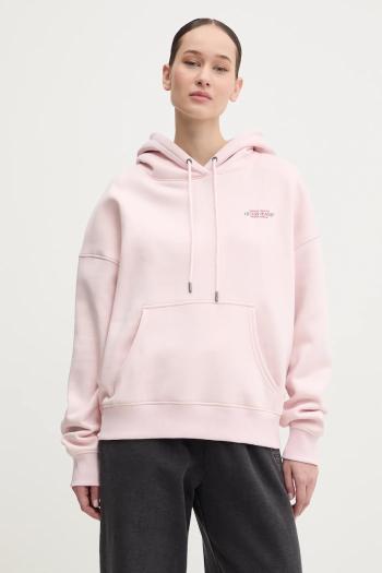 Mikina Guess Jeans dámska, ružová farba, s kapucňou, s potlačou, W4BQ21 KC811