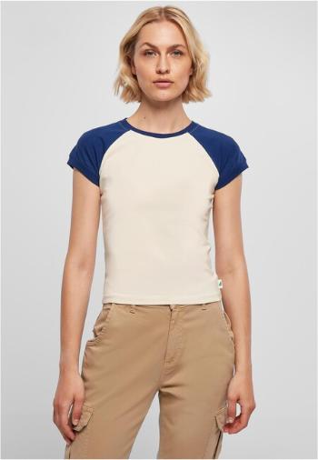 Urban Classics Ladies Organic Stretch Short Retro Baseball Tee whitesand/spaceblue