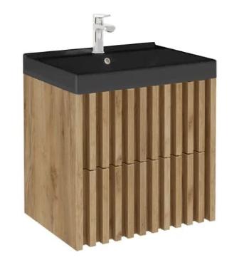 Kúpeľňová skrinka s umývadlom SAT Delano 60x46 cm dub mat DELANO60ZDUMB