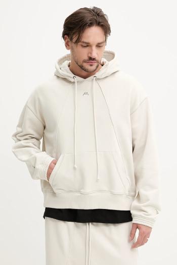 Bavlnená mikina A-COLD-WALL* Millbank Hoodie pánska, béžová farba, s kapucňou, jednofarebná, ACWMW197