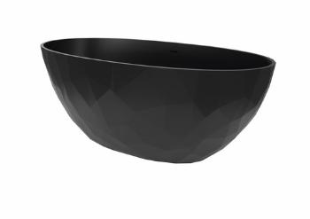Voľne stojaca vaňa SAT Meda 167x82,3 cm liaty mramor ľavá aj pravá čierna SATME1670C