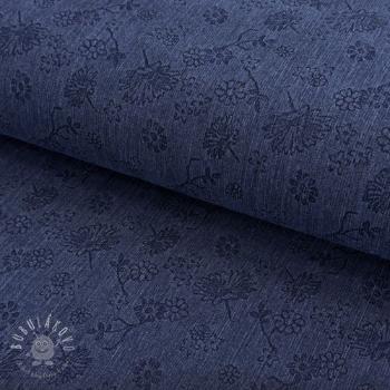 JEANS 9,5 OZ Embossed Flowers dark blue