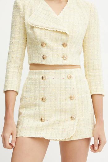 Sukňa Elisabetta Franchi žltá farba, mini, puzdrová, GO11652E2
