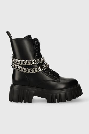 Workery Buffalo Lion Lace Up T-Chain dámske, čierna farba, na platforme, jemne zateplené, 1622367