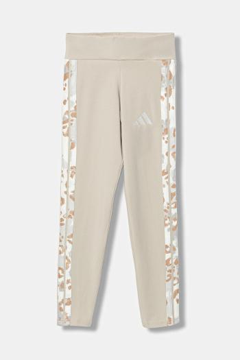 Detské legíny adidas béžová farba, s nášivkou, KC5452